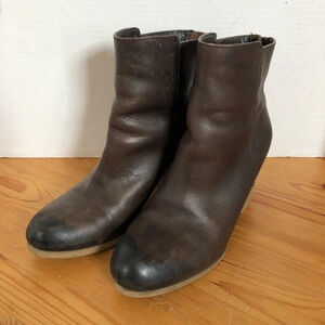 Mariela  Brown Leather Ankle Boots